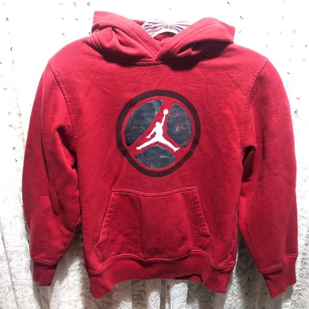 Jordan Red Pullover Hooded Sweatshirt Youth Sz M